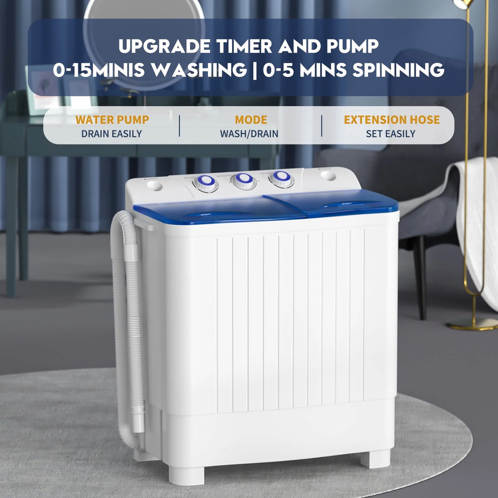 Portable 20lbs Twin Tub Semi-Automatic Washing Machine L181799