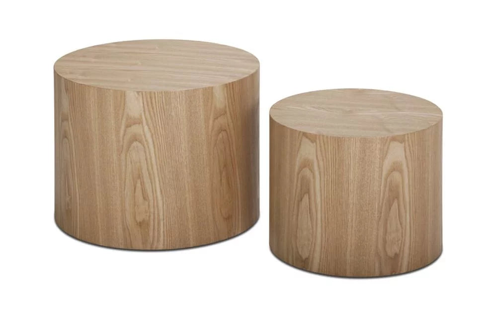 MDF Oak Veneer Nesting Table Set of 2 D6533