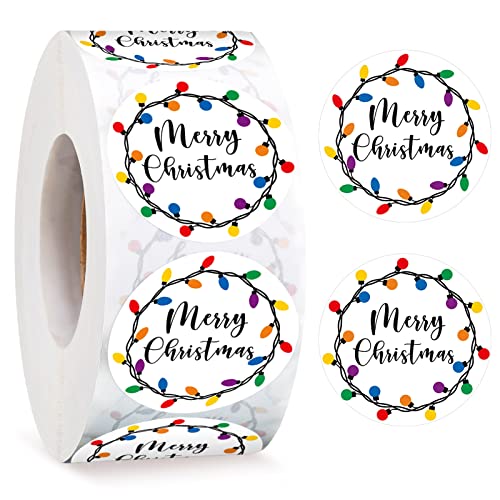 1000 Pcs 1.5 Inch Christmas Stickers (Black) Y484