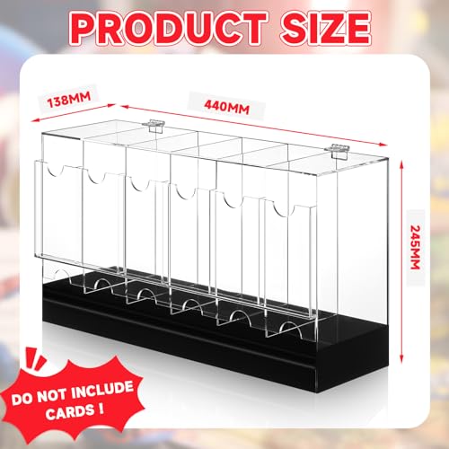 6 Slots Acrylic Booster Pack Dispenser with Black Base N776