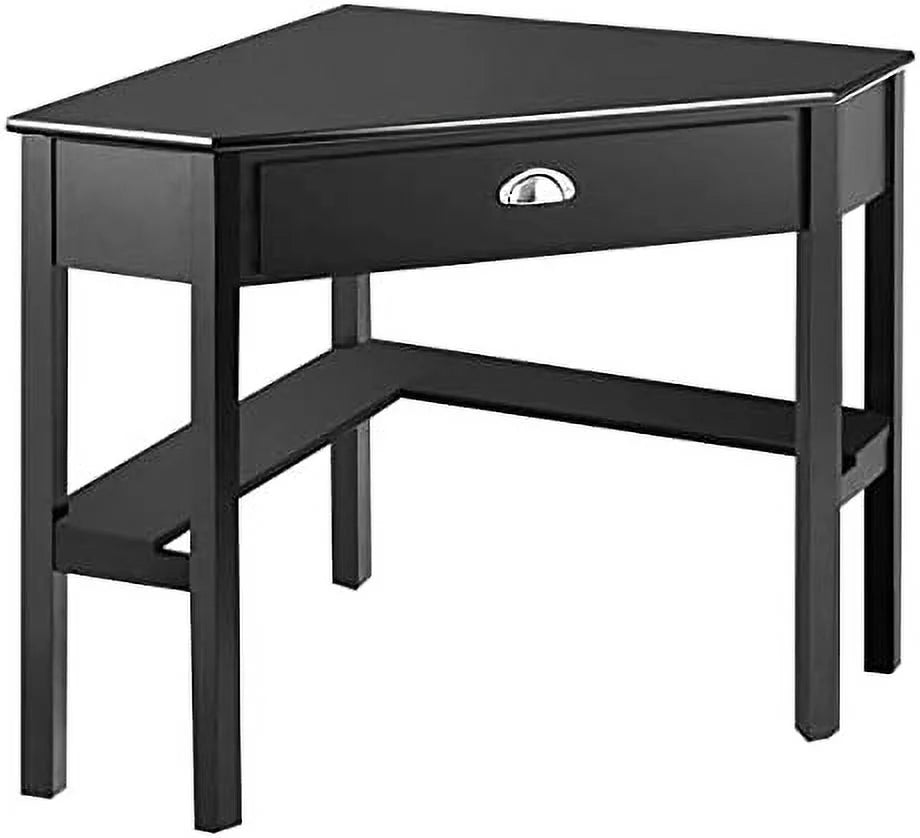 White Corner Desk with Drawer Shelves C635