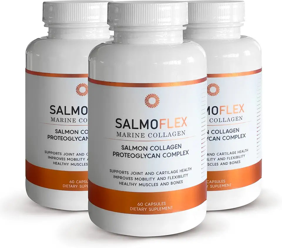 Marine Collagen Peptides with Hyaluronic Acid and Vitamin C, D, E - 60 Capsules (Pack of 3) V584701