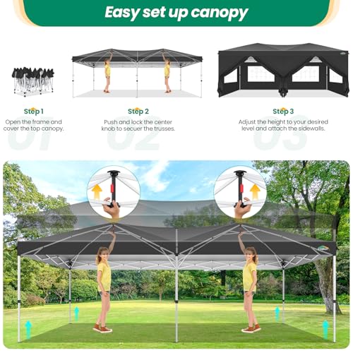 10x20 Pop Up Canopy Tent with 6 Sidewalls White D676029