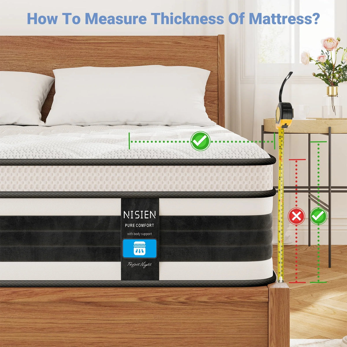 Queen Size 10 Inch Gel Memory Foam Hybrid Mattress C3346