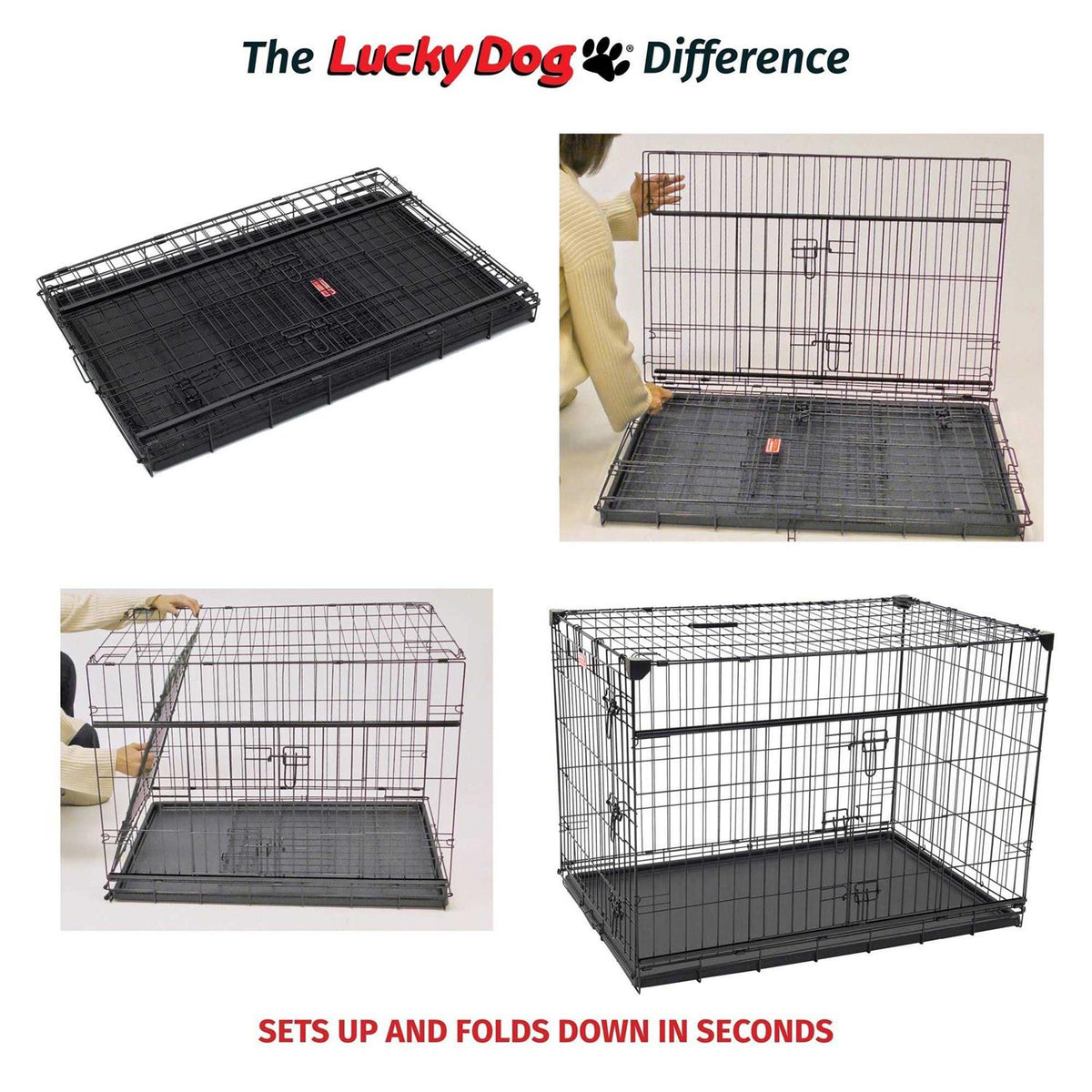 Sliding Double Door Dog Crate H469832