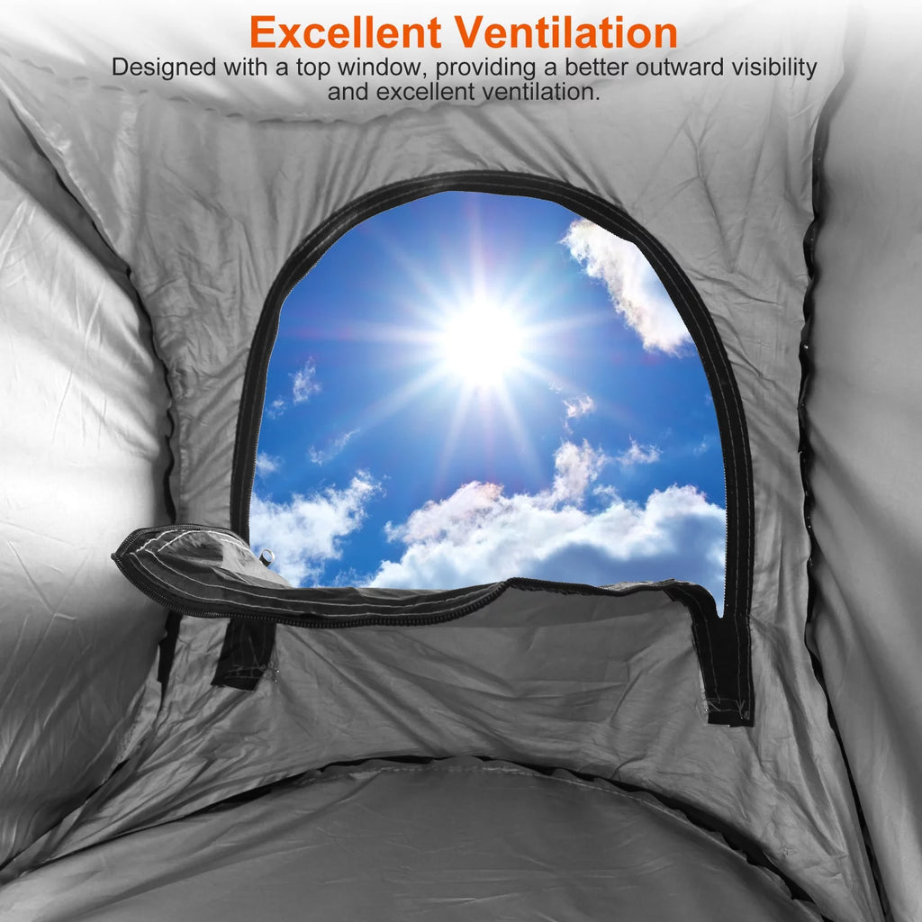 Pop up Privacy Tent 59x59x74.8in Portable Camping Shelter with Carry Bag Black J2314