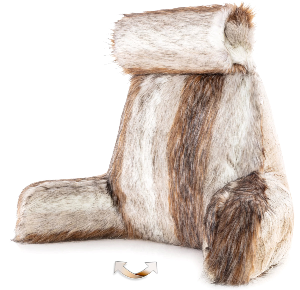 Husband Pillow Faux Fur Backrest with Arms & Neck Roll K444