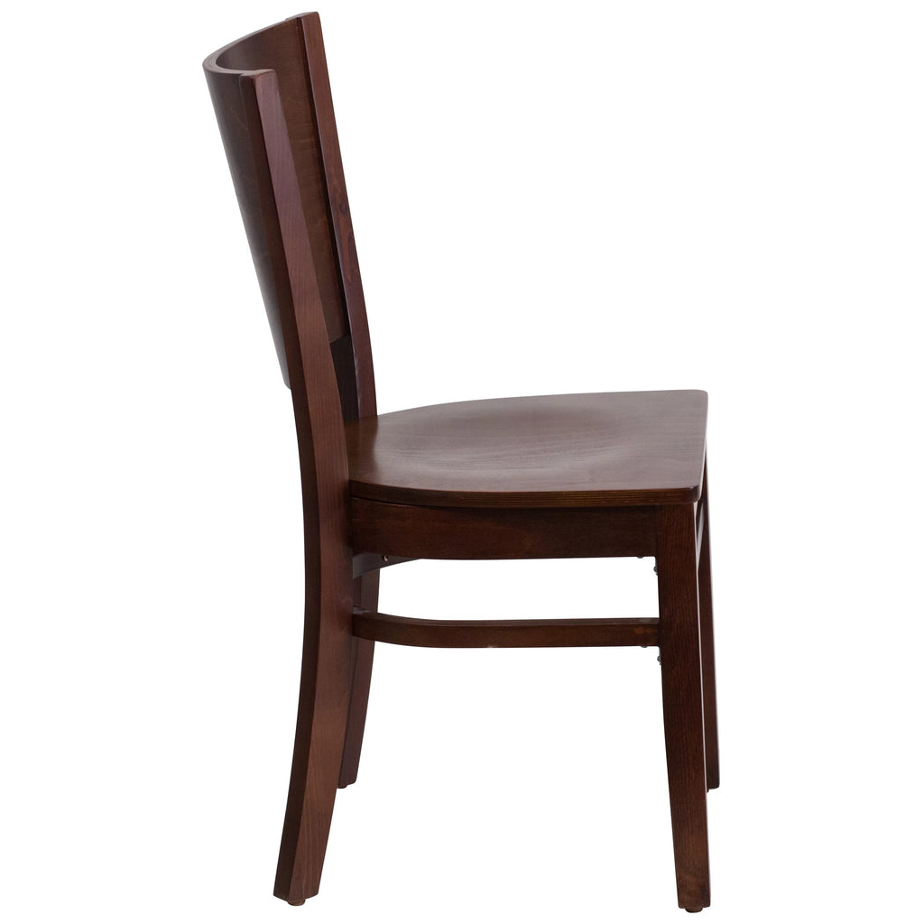 Solid Back Walnut Wood Restaurant Chair R4954