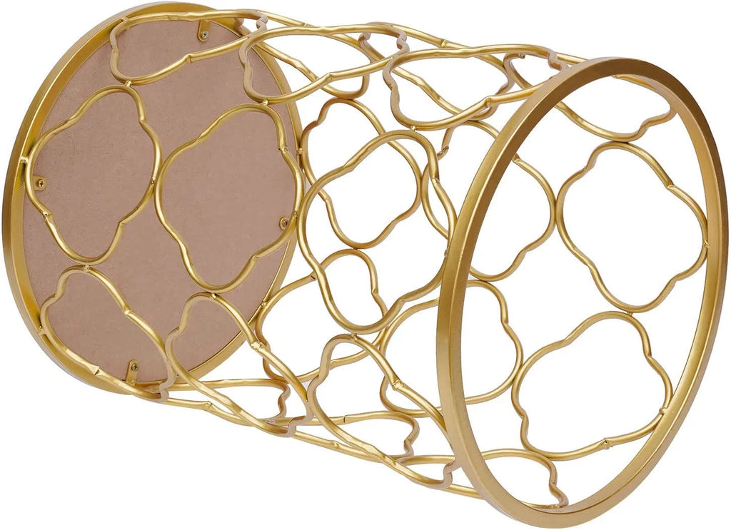 Round Gold Metal Nesting Side Table with Mirrored Top V74780
