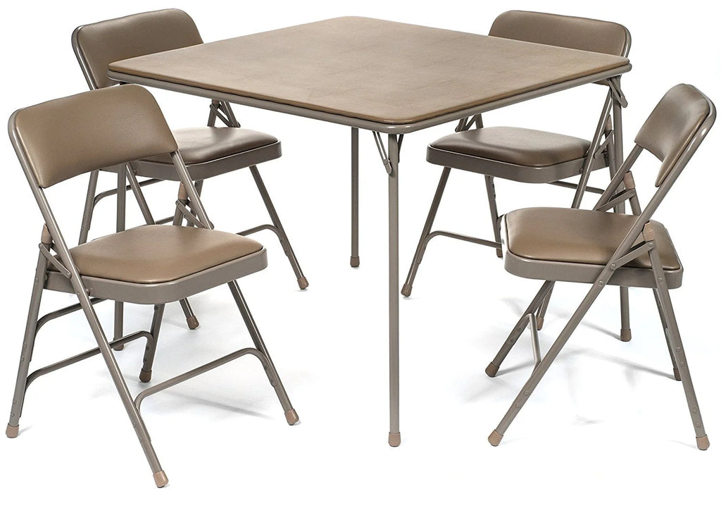 5pc Folding Card Table and Chair Set Black J905