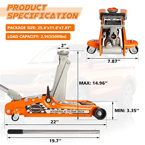 2.5 Ton Low Profile Hydraulic Steel Floor Jack J857