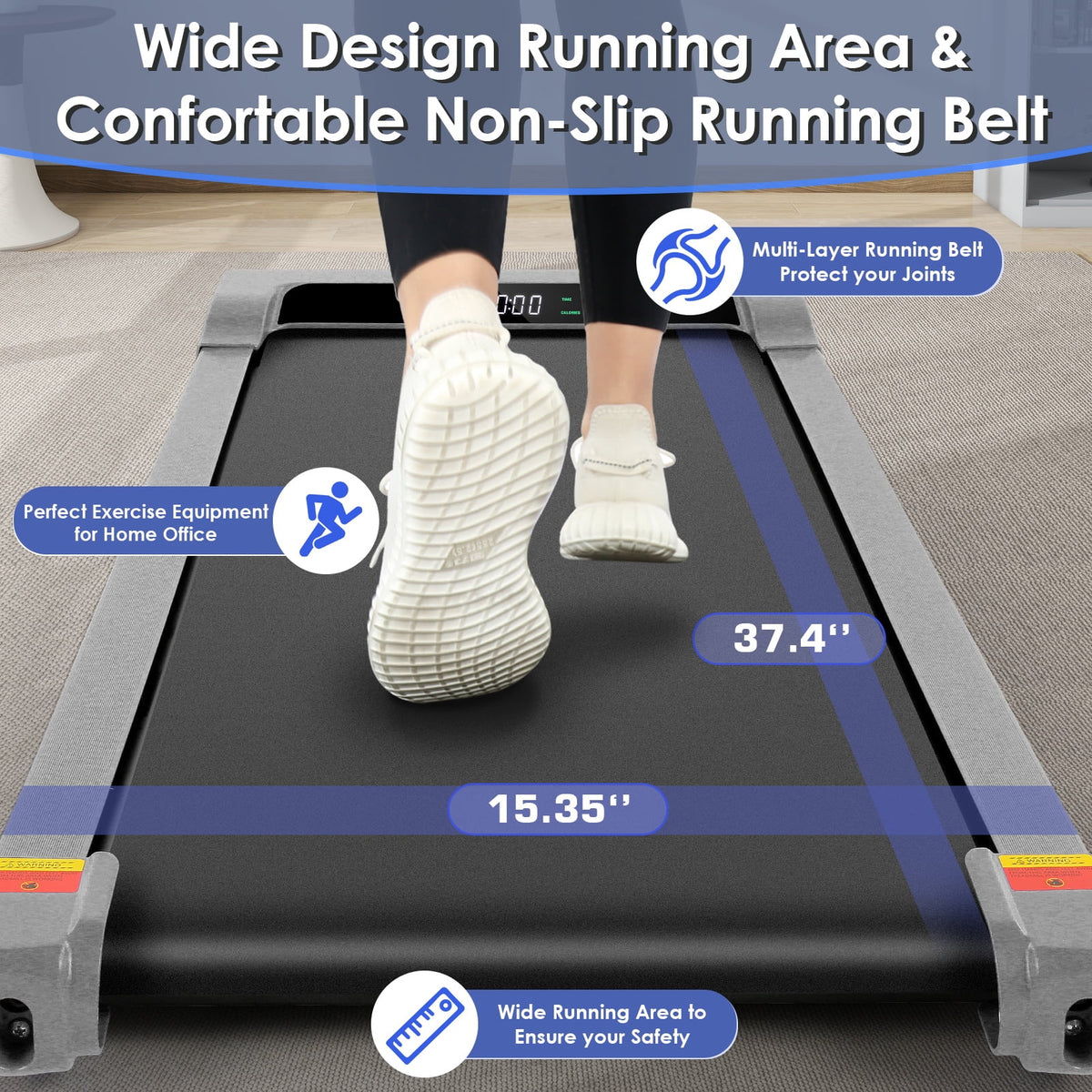 2.5HP Under Desk Treadmill with LED Display Wireless Remote Control L327