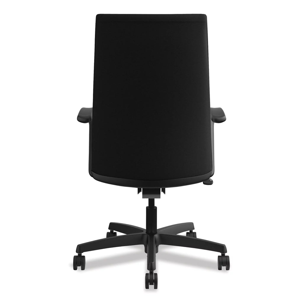 Black Mesh Back Stacking Chair with Casters Q797596