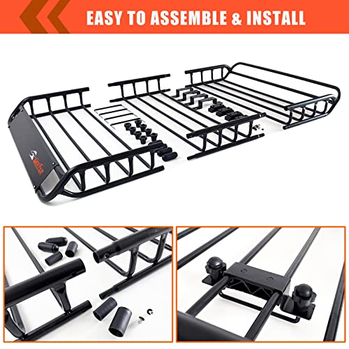 Folding Hitch Mount Cargo Carrier Basket 60" X 20" X 6" with Waterproof Cargo Bag B279487