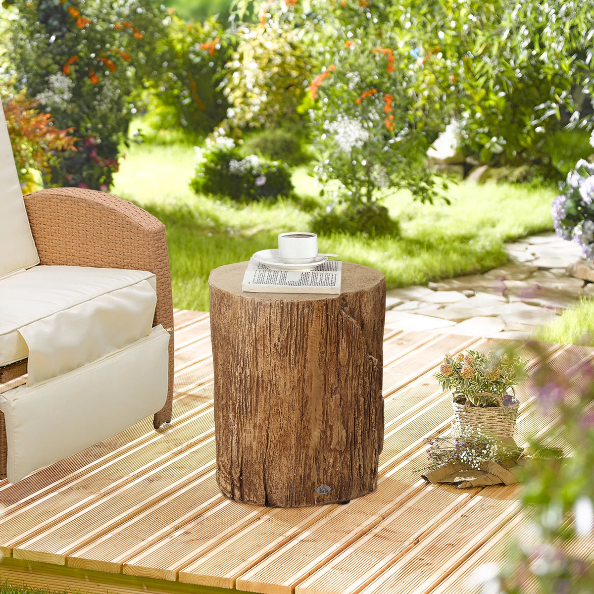Natural Wood Grain Round Side Table X379948
