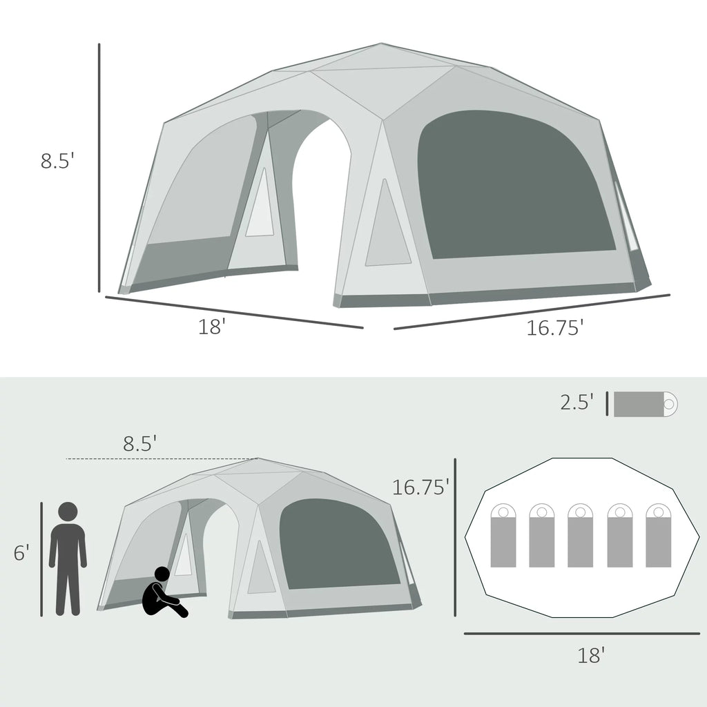 20 Person Camping Tent with 2 Doors and Screen Room M9559