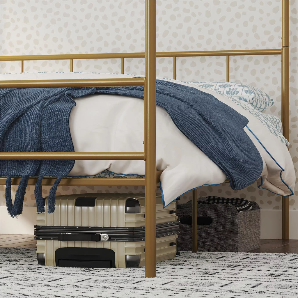 Queen Black Metal Canopy Platform Bed Frame P780