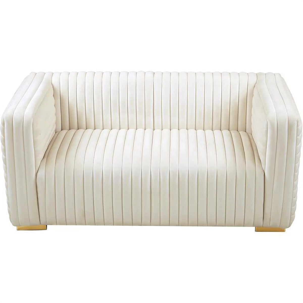 Cream Velvet Loveseat K66579