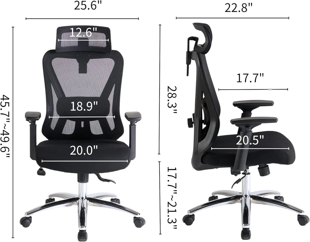 Black Mesh Ergonomic High Back Office Chair with Lumbar Support E880