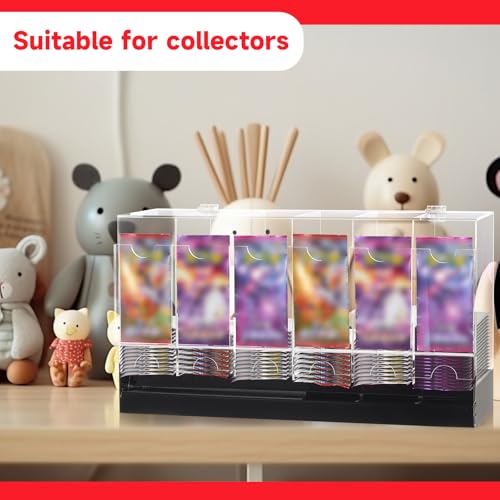 6 Slots Acrylic Booster Pack Dispenser with Black Base N776