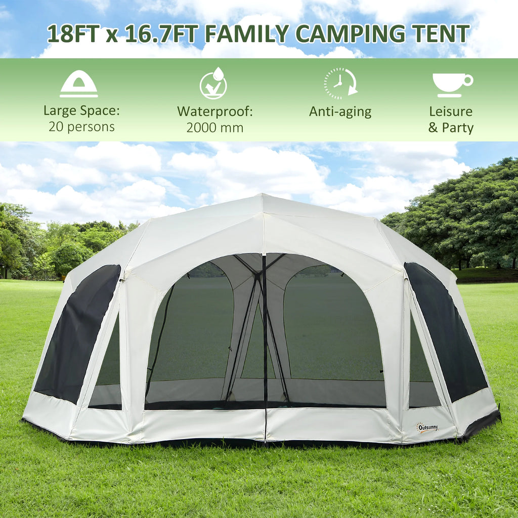 20 Person Camping Tent with 2 Doors and Screen Room M9559