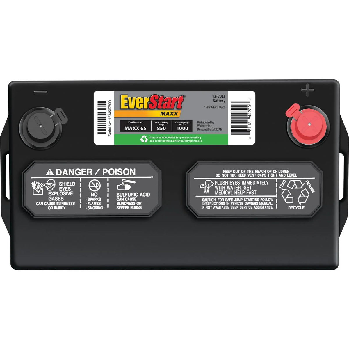Lead Acid Automotive Battery Group Size 65 12 Volt 850 CCA D75890