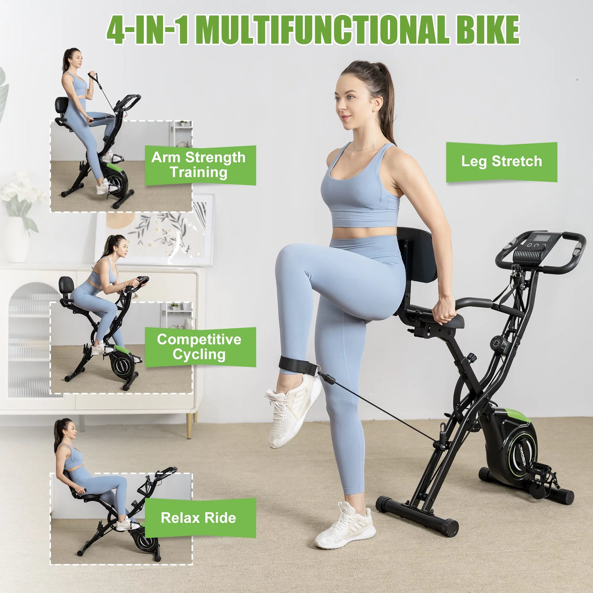 Folding Exercise Bike 16-Level Magnetic Resistance H33133