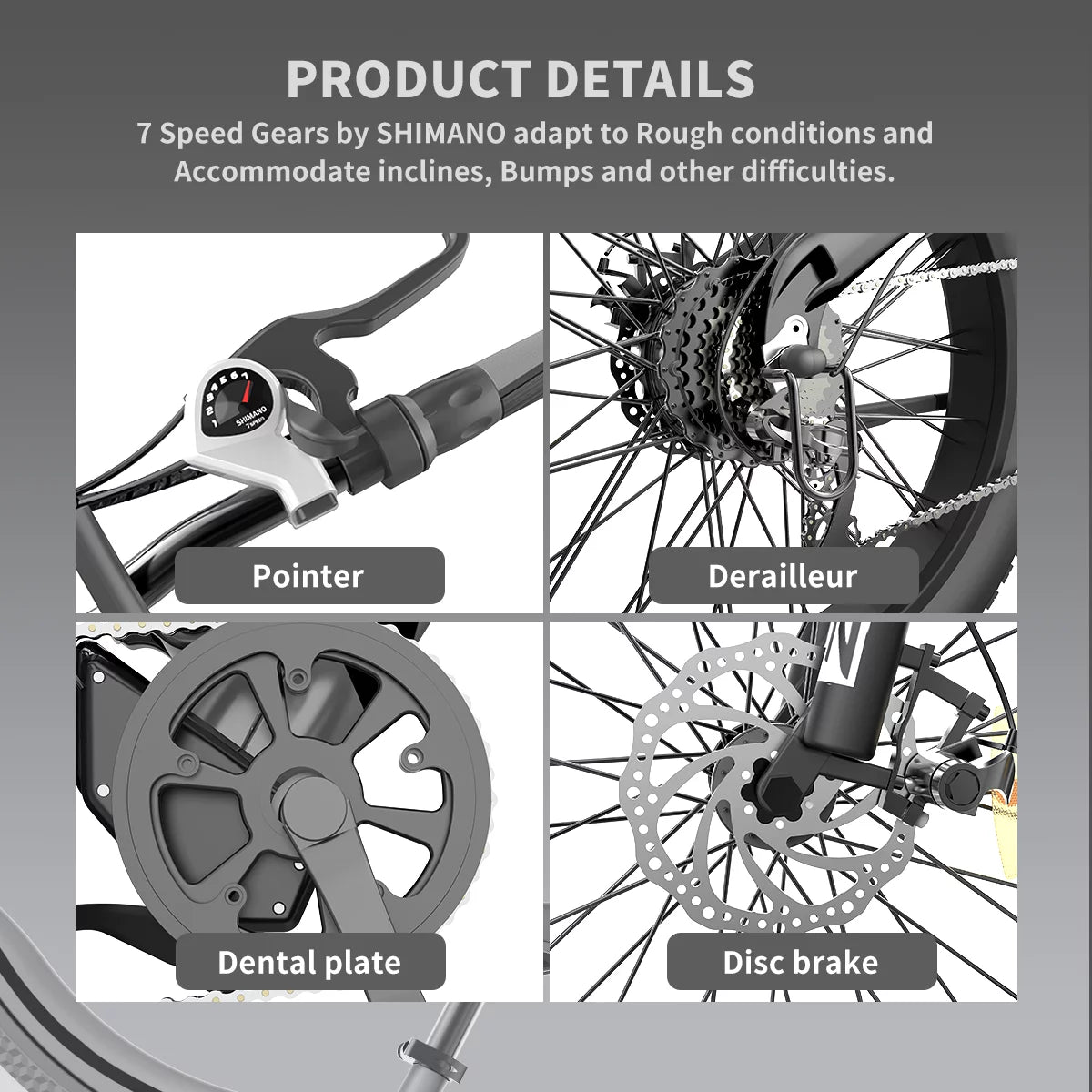 750W 48V 15Ah Fat Tire Electric Mountain Bike G3494