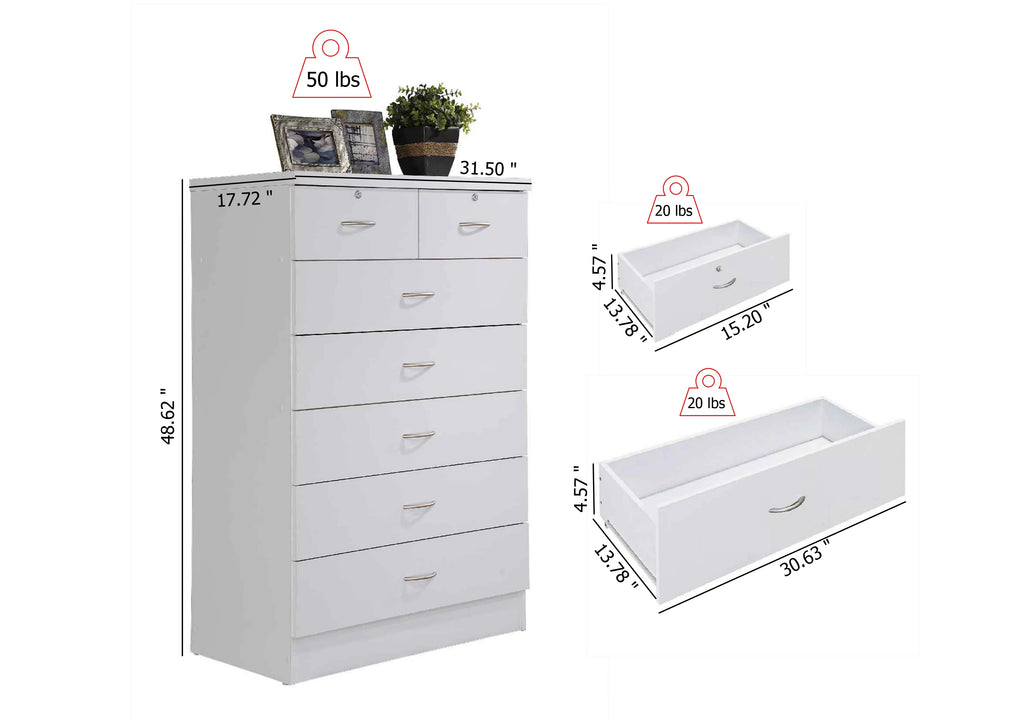 Mahogany 7 Drawer Dresser with Two Locks X37105