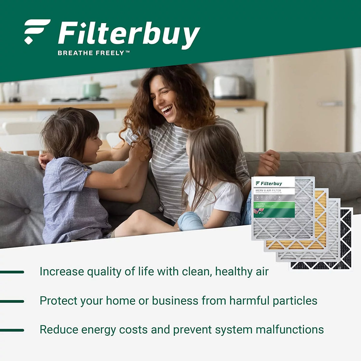 16x25x5 MERV 13 Pleated HVAC Air Filters (3-Pack) D993172