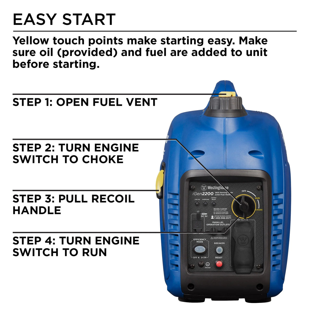 2200 Peak Watt Portable Gas Inverter Generator A357704