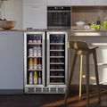 Beverage Refrigerator and Wine Cooler, Dual Zone 24 inch Built-in 20 Bottles 57 Cans Q932