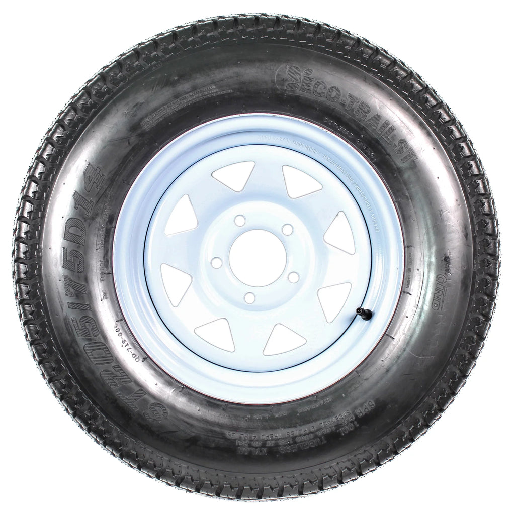 14 in. Trailer Tire Rim 5 Lug White Spoke X102