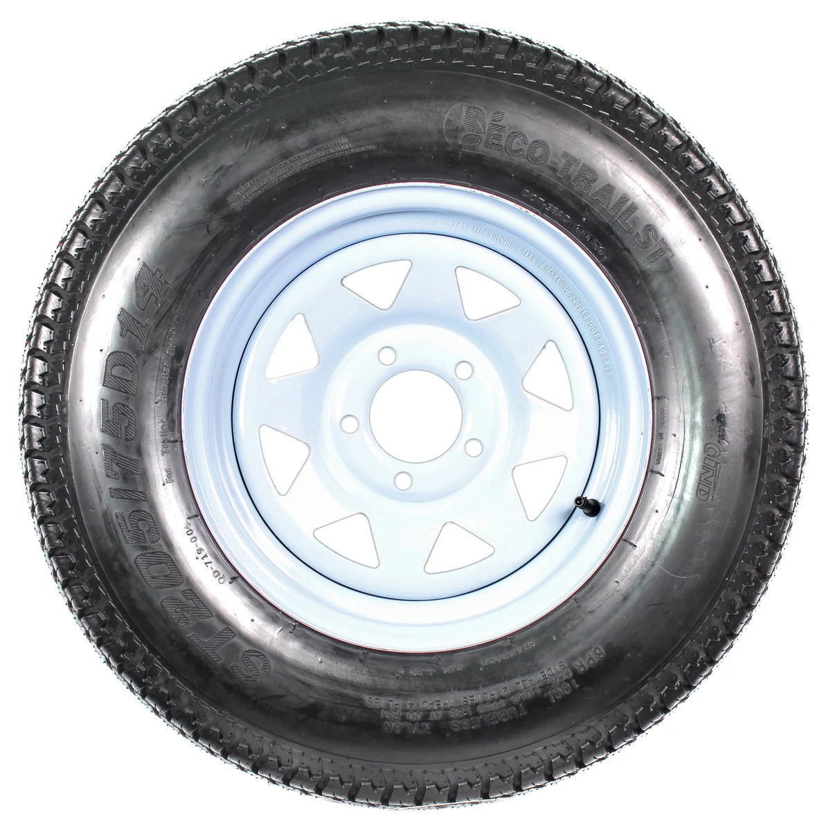 14 in. Trailer Tire Rim 5 Lug White Spoke X102