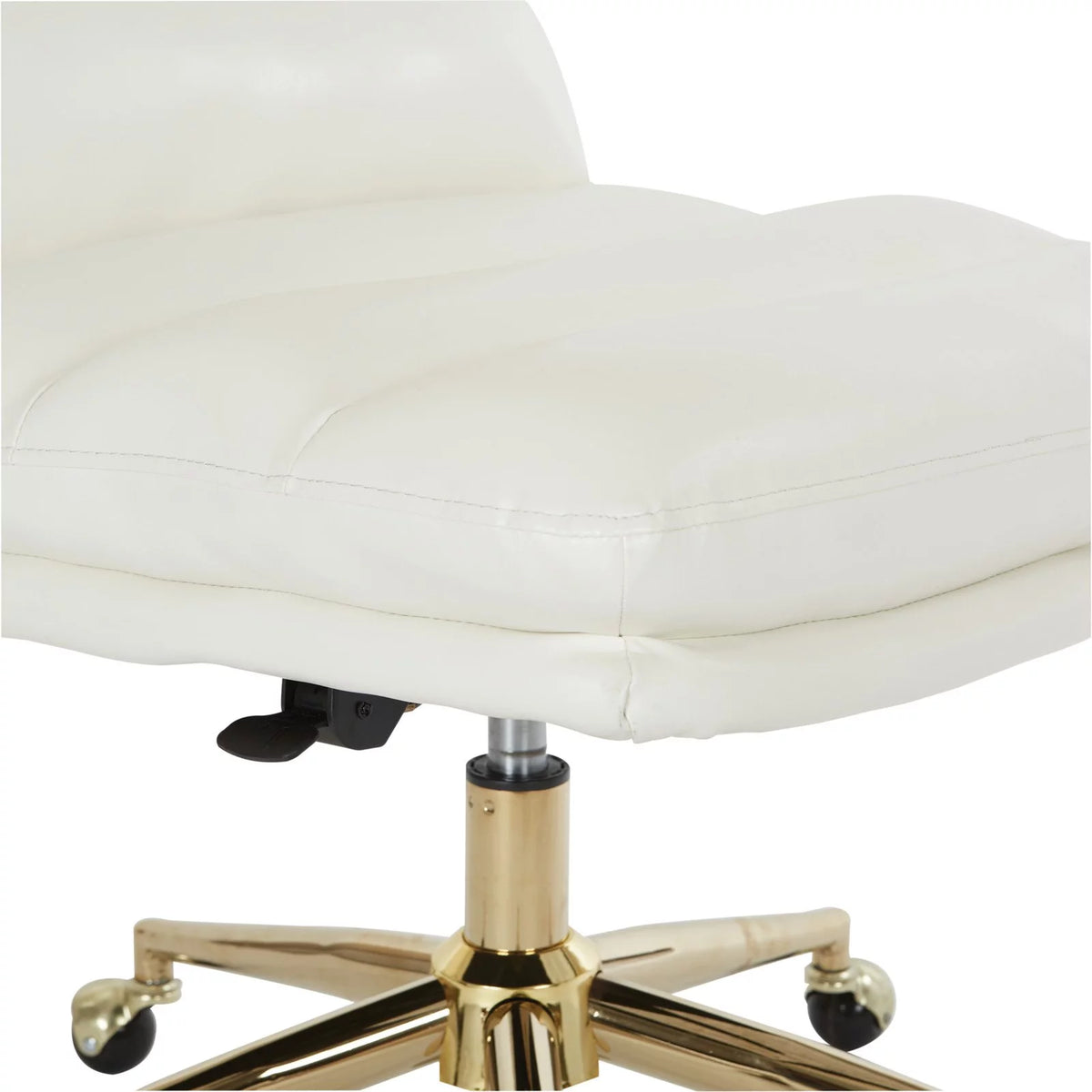 White Faux Leather Office Chair with Gold Base O482
