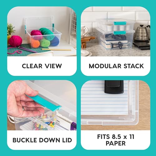 12 Qt. Clear Plastic Storage Bins with Lids, 4 Pack G4304