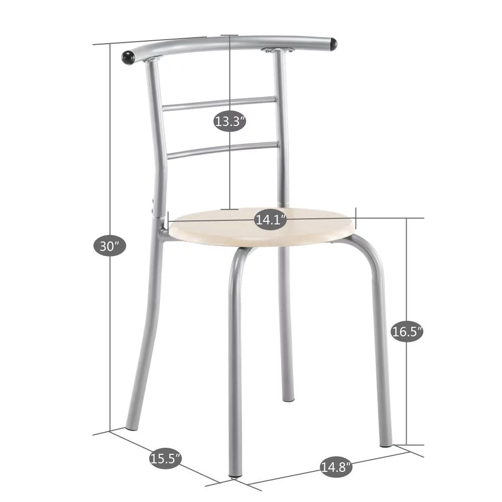 3-Piece Wooden Round Table and Chair Set L9408