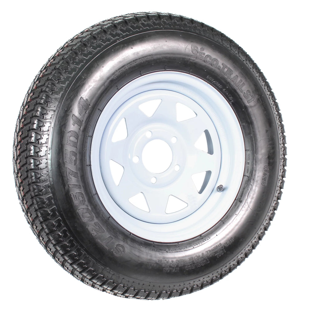 14 in. Trailer Tire Rim 5 Lug White Spoke X102