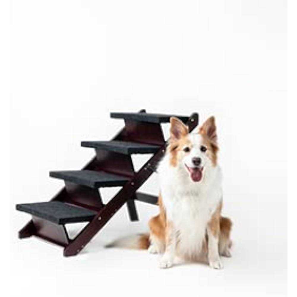 Foldable 4 Levels Wooden Pet Stairs & Ramp Q209909