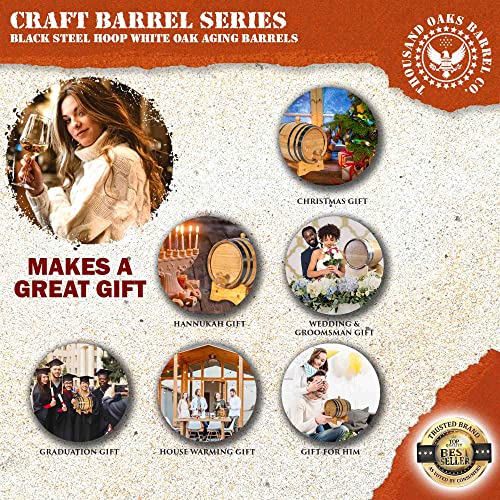 2 Liter Oak Aging Barrel with Wood Stand Z196099