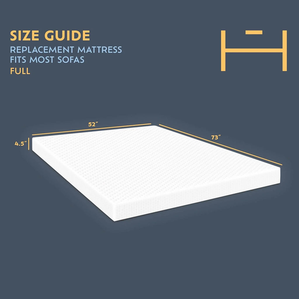 Memory Foam Sofa Bed Replacement Mattress Full Size 4.5 Inch B336