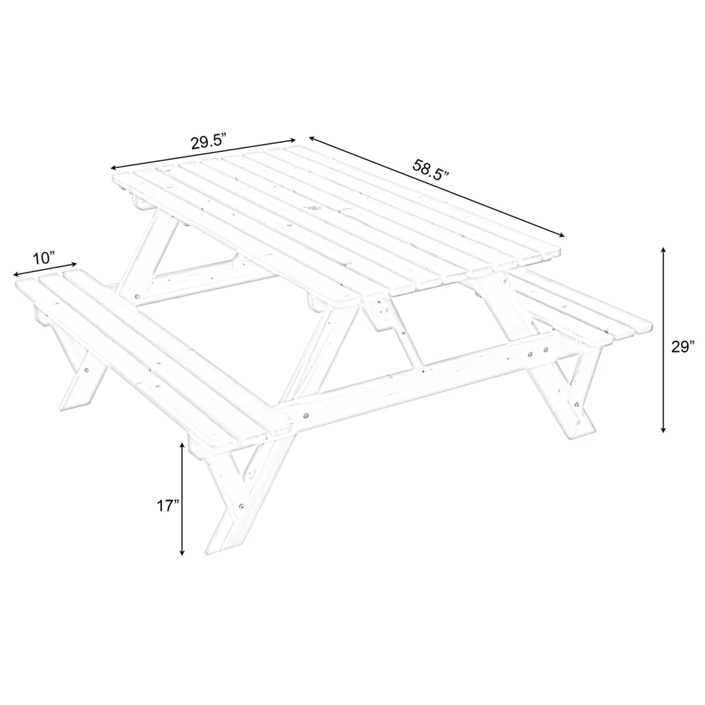 Wooden 6-Person Picnic Table Z8250