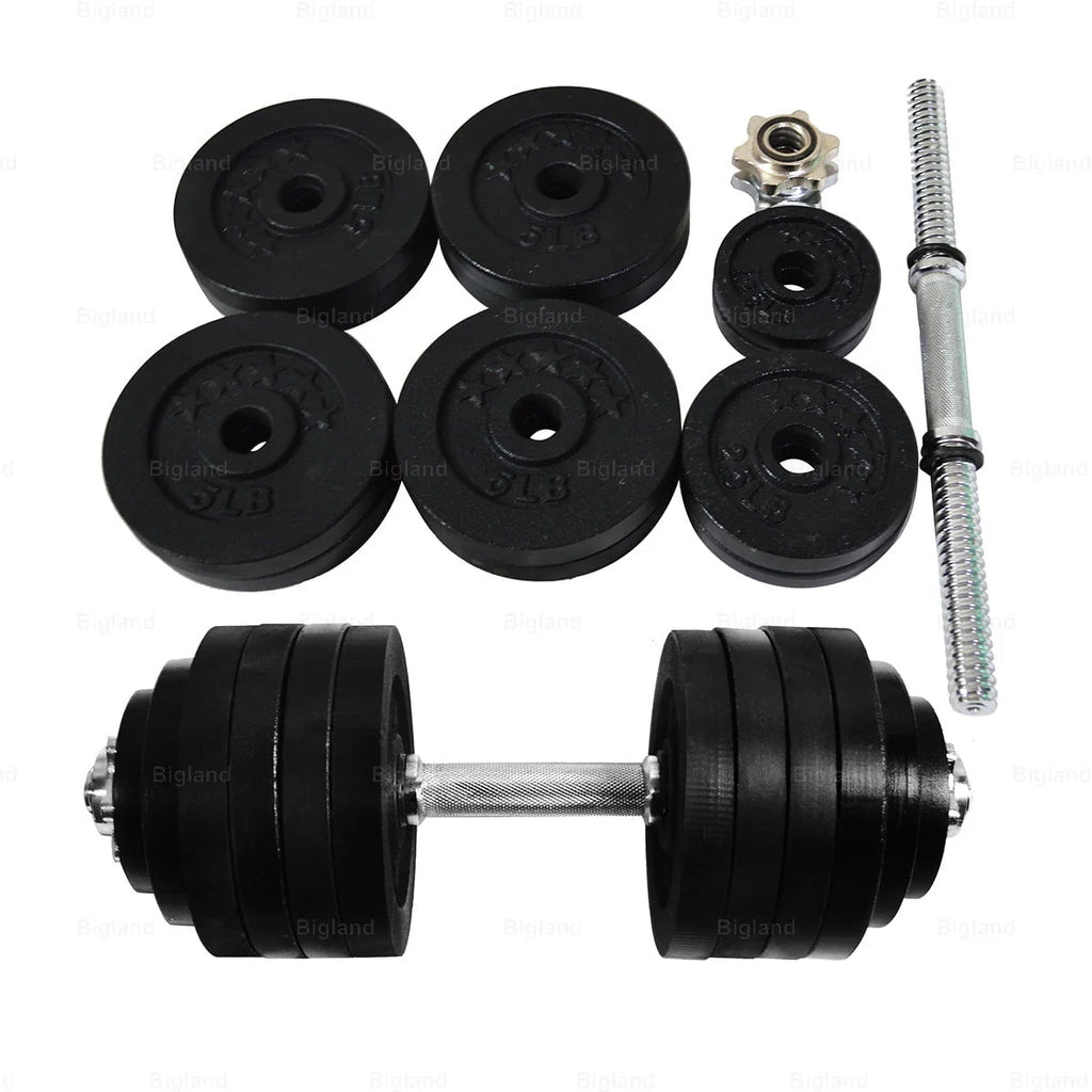 Adjustable Dumbbell Weight Set of 2 Black Cast Iron A21458