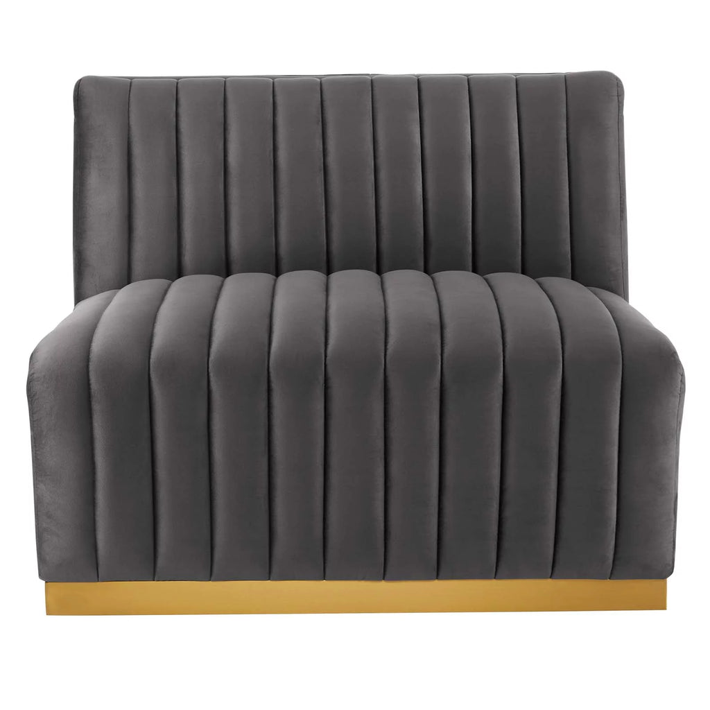 Gold Gray Velvet 4-Piece Sectional P409255