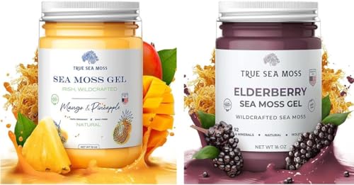 Wildcrafted Irish Sea Moss Gel Mango and Elderberry Organic Raw Seamoss O2836