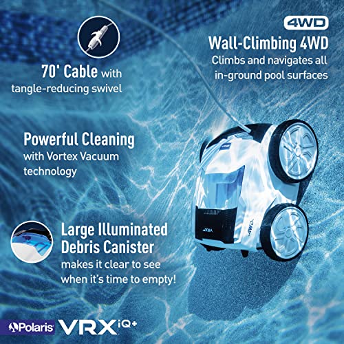 Smart Robotic Pool Cleaner with 70' Cable and 7 Cleaning Modes A8461