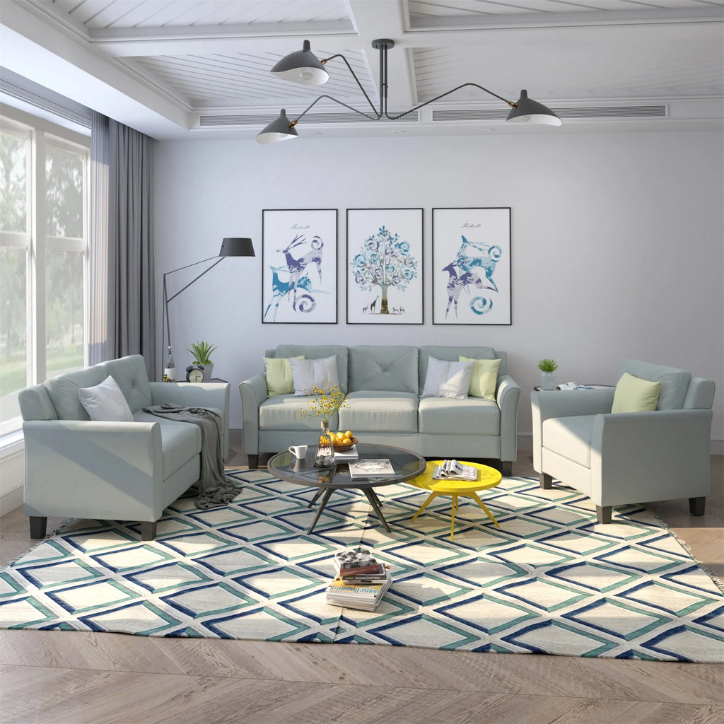 Gray Button Tufted Sofa Set (Set of 3) Z73748