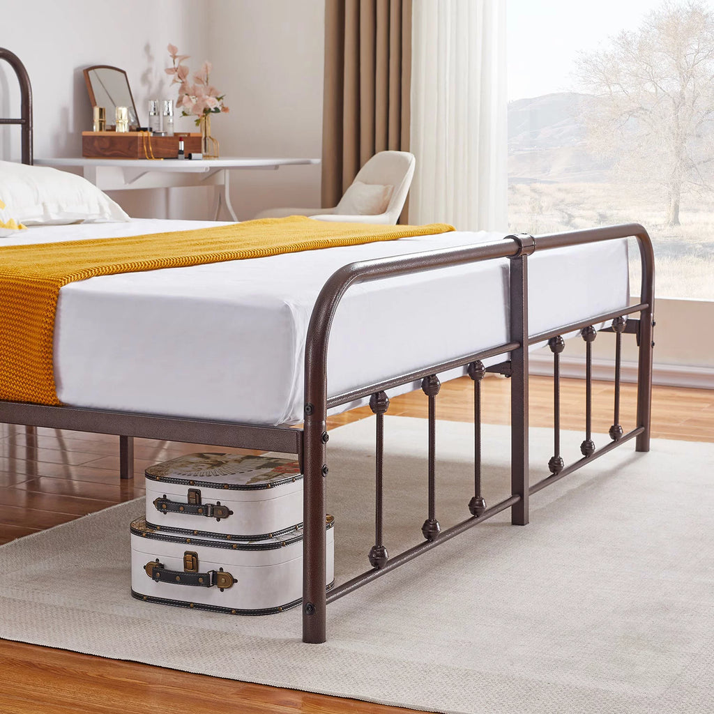 Queen Size Metal Bed Frame with Headboard and Footboard Y340303