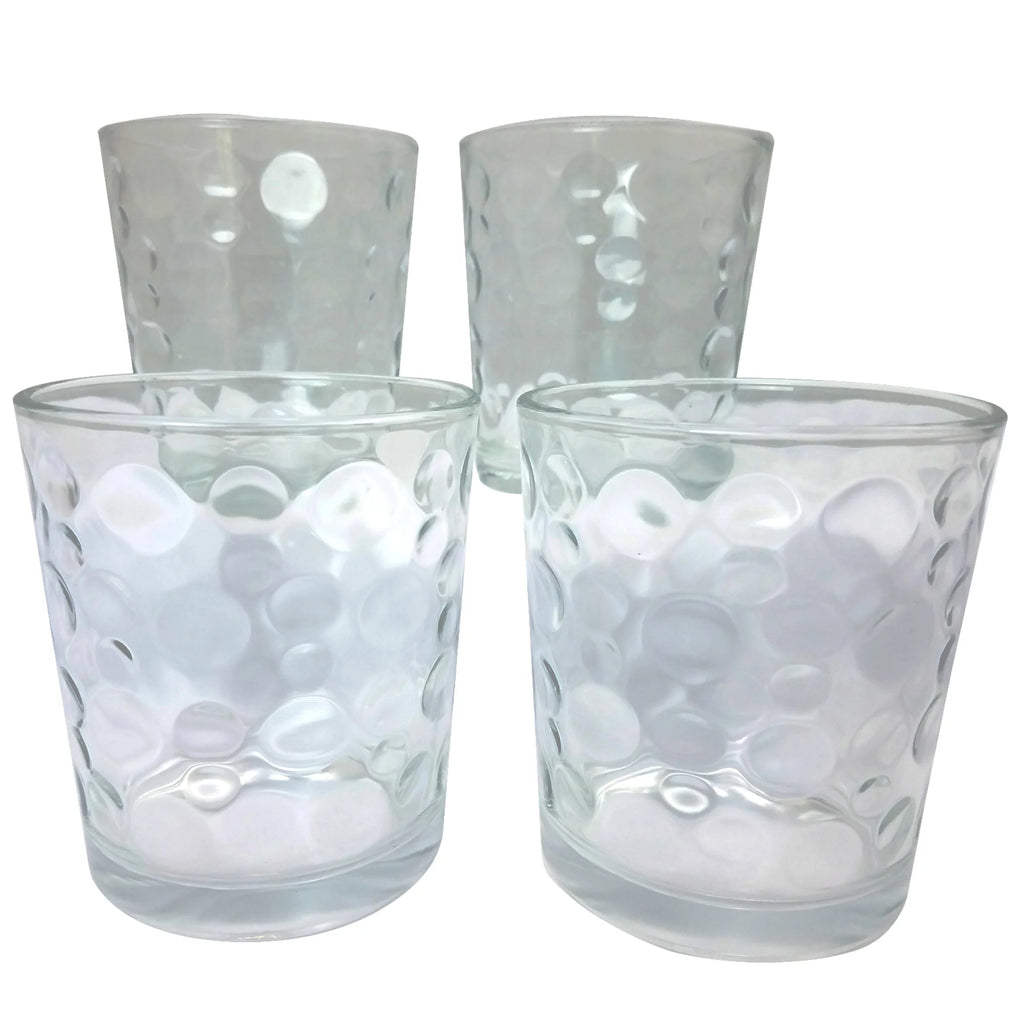 13 Ounce Clear Embossed Glass, 4 Count F2581