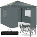 10' x 10' Pop up Canopy with 4 Removable Sidewalls and Carry Bag A5405